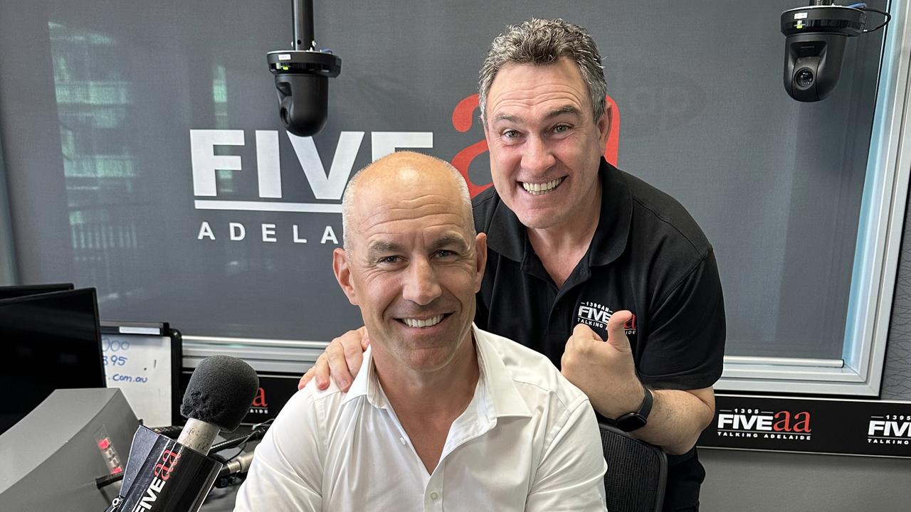 Warren Tredrea with Tim Ginever at FIVEaa. Picture: Supplied