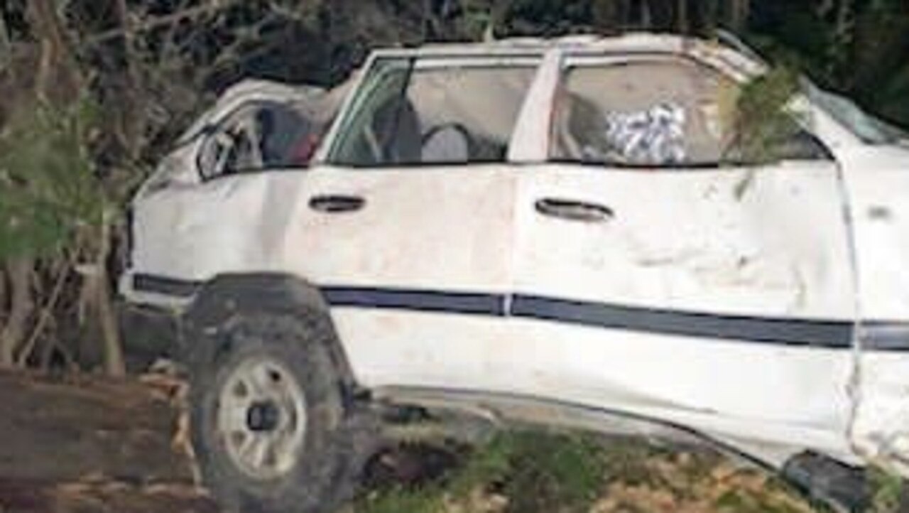 The car she was travelling in. Picture: Tasmania Police