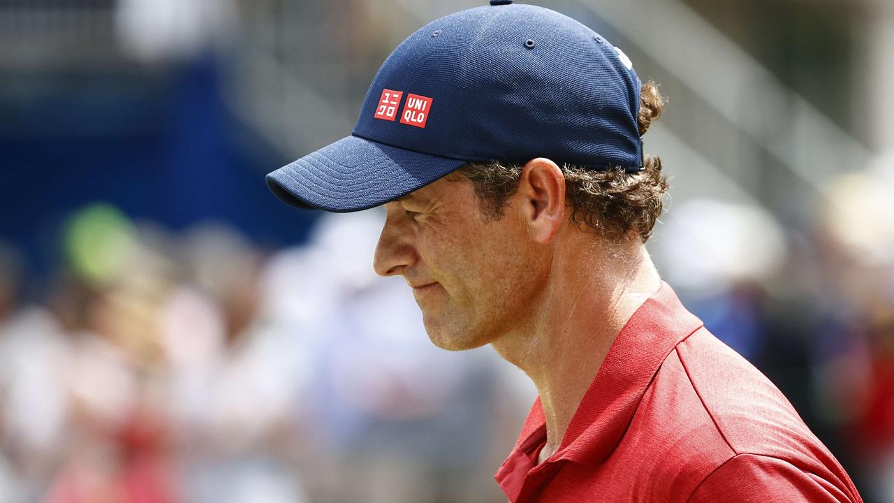 A dejected Adam Scott. Picture: Jared C. Tilton/Getty Images/AFP