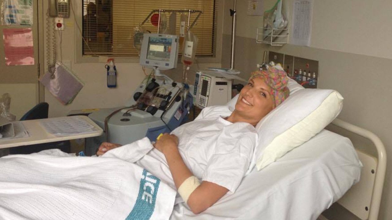 Stem cell harvesting before her treatment. Picture: Supplied