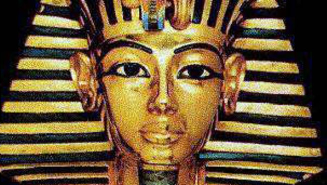 Antiquity - gold death mask of Egyptian pharaoh Tutankhamen. king tut artefact egypt /Antiquities