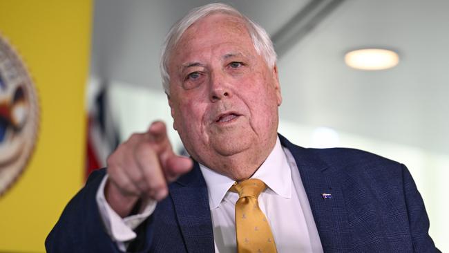 Clive Palmer is the Trumpet of Patriots chairman. Picture: NewsWire/ Martin Ollman