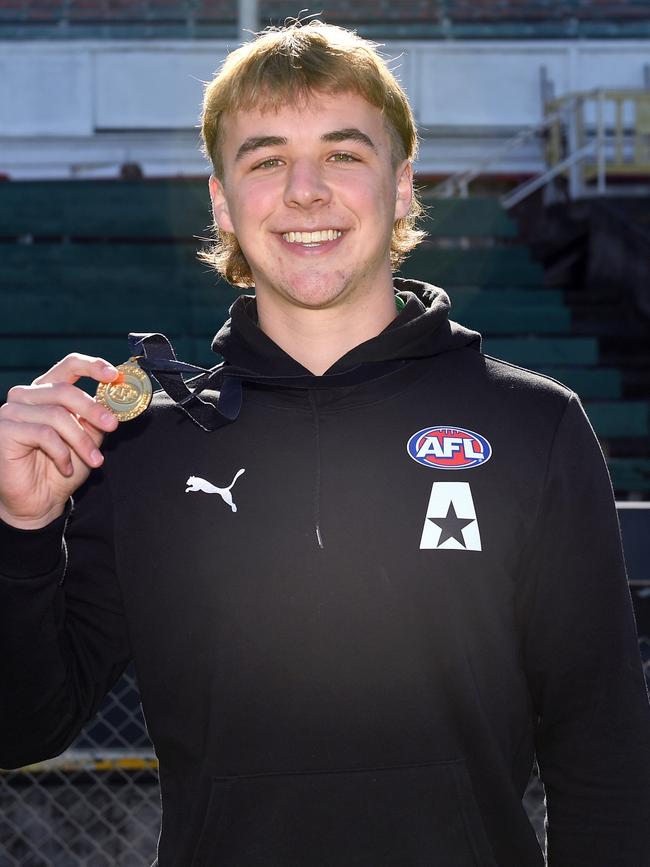 Ryley Sanders was named captain of the under-18 All-Australian team. Picture: Morgan Hancock/AFL Photos