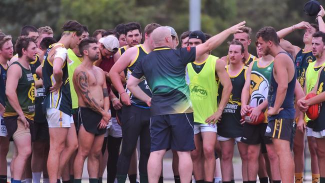 Werribee coach Nick Smith directs his troops. Picture: Tony Gough