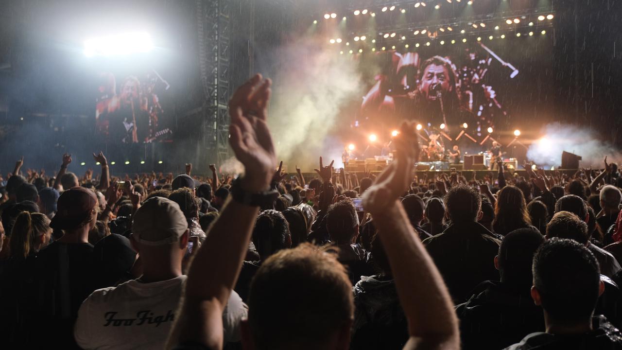 Around 30,000 people attended the Foo Fighters’s concert at Kardinia Park. Picture: Mark Wilson.