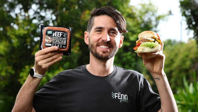 Celebrity chef Alejandro Cancino is launching the world's first carbon neutral vegan beef. Picture: Lachie Millard