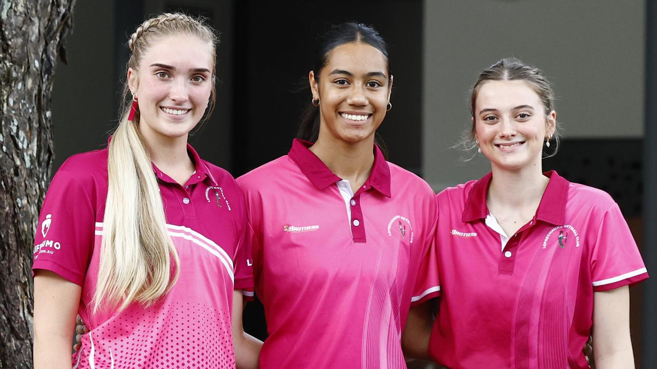 Brothers Leprechauns players Charlotte Jonsen, Ciarn McBride and Ella Sheppard have all qualified for the Future Firebirds squad. Picture: Brendan Radke