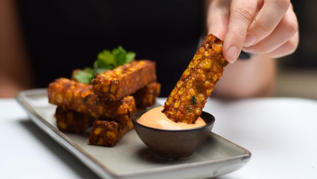 Sweet corn fritter fries at Transformer in Fitzroy.