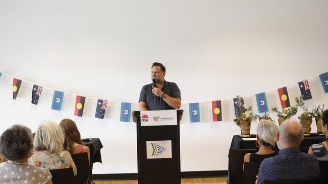 Byron mayor Simon Richardson speaks at the council's Australia Day Awards ceremony, held on Saturday, January 25, 2020 at the Cavanbah Centre.