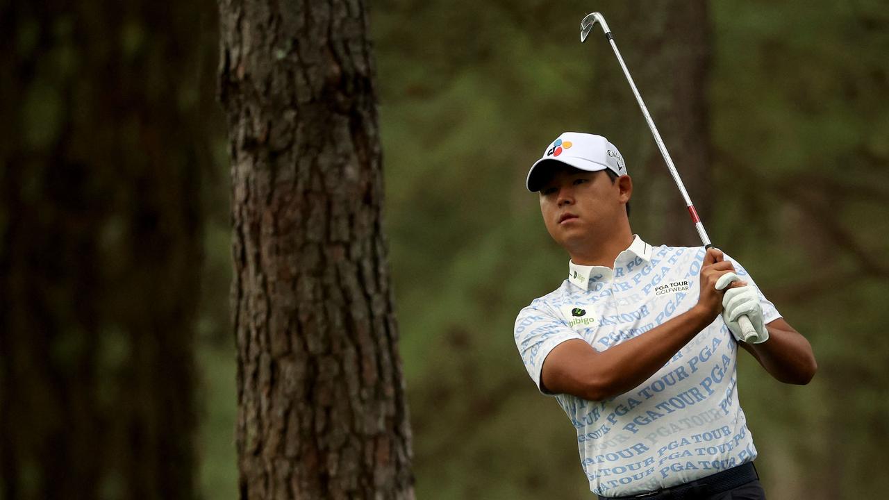 Si Woo Kim loves repping the PGA Tour. Photo: Patrick Smith/Getty Images/AFP