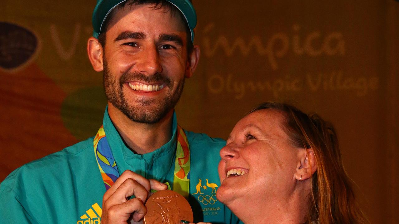 Taylor Worth and his mum Tricia Davis. Picture: Adam Head