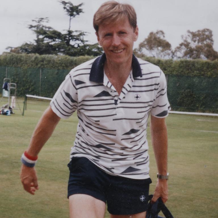 Jon in his 40's. Jon Aufder-Heide 74 who was recently inducted into the Tasmanian Tennis Hall of Fame. Picture: