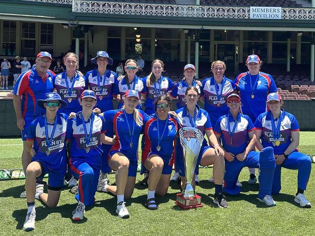 The Newcastle Blasters T20 cricket team after winning the 2024 Country Cricket NSW Regional Bash title at the SCG. Picture: Newcastle Cricket Zone