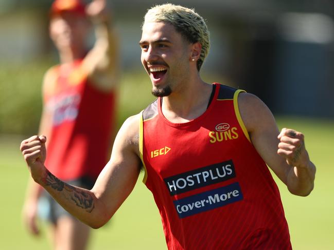 Izak Rankine during a Gold Coast Suns AFL training session.