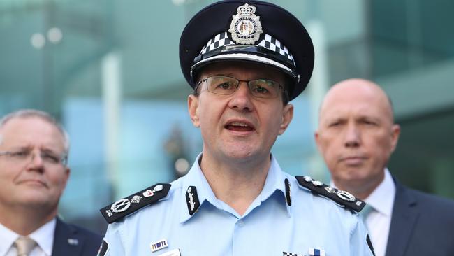 AFP Commissioner Reece Kershaw at Canberra Airport. Picture Kym Smith