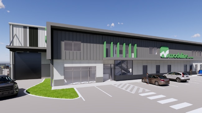 The frontage facing Herbert Street, the Bruce Highway. A concept photo for North Queensland custom kitchen and cabinet manufacturer Moduline’s proposed new factory expansion in Ingham. Image: Supplied