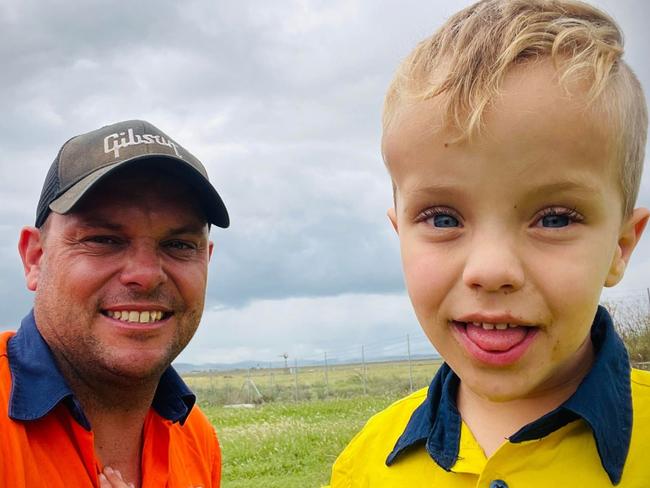 Toowoomba indigenous boy Alfie Bell and his dad Nathan.