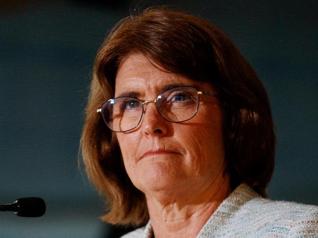 SYDNEY, AUSTRALIA - NewsWire Photos NOVEMBER 5, 2024: RBA Governor, Michele Bullock during a press conference following the announcement that interest rates would stay on hold. Picture: NewsWire / Nikki Short