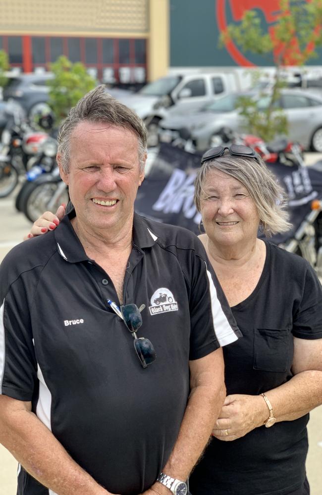 Bruce Crowther and Denise Crowther prepare for 2022 Black Dog Ride. Picture: Rae Wilson