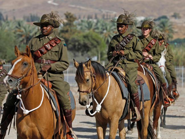 The Light Horse have begun their week-long trip to the Middle East to commemorate the battle. Picture: AFP