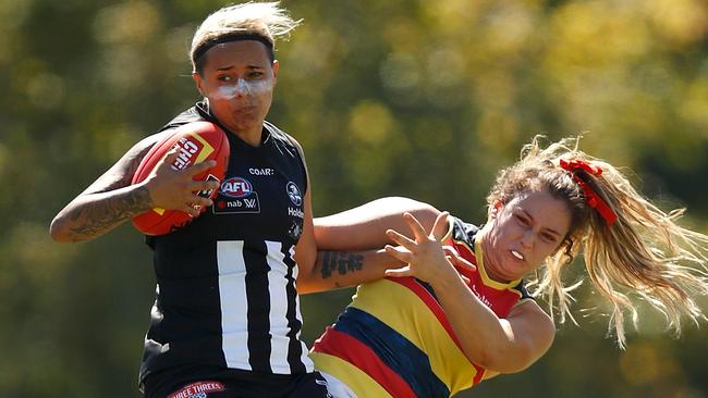 Mo Hope will play “every position” for the Pies on Friday night. Picture: AFL Media/Getty Images