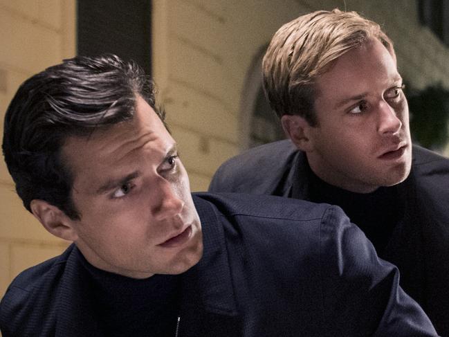 Henry Cavill and Armie Hammer in a scene from film The Man From UNCLE