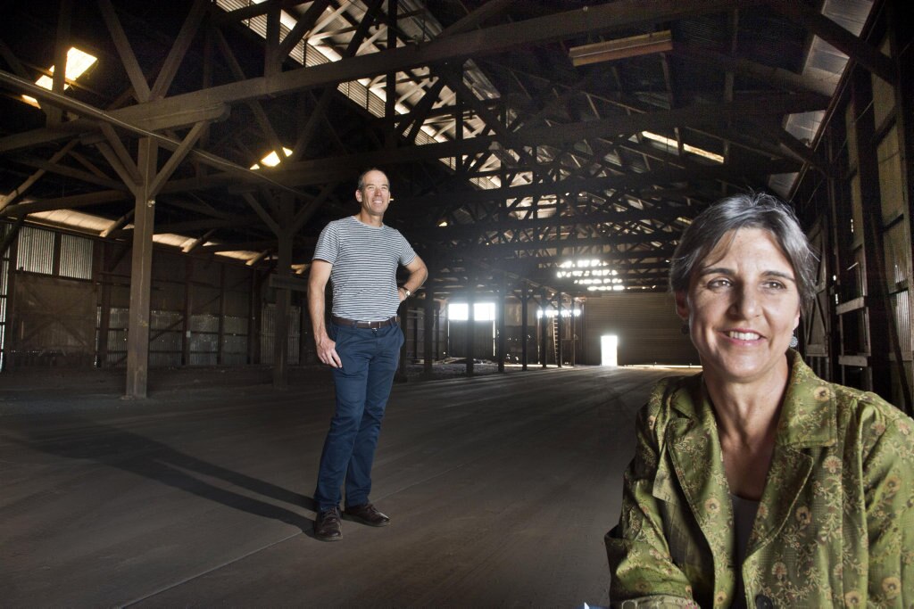 The Goods Shed as seen during a recent Open House. Pictured are Paul Herbert and Stephanie Keays. Picture: Nev Madsen