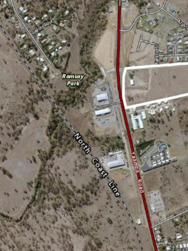 Location of a proposed service station on Yaamba Rd at Parkhurst.