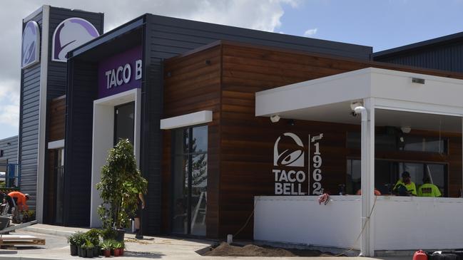 Last-minute touches are being out on Taco Bell North Lakes which is opening on Saturday, December 15. Picture: David Alexander