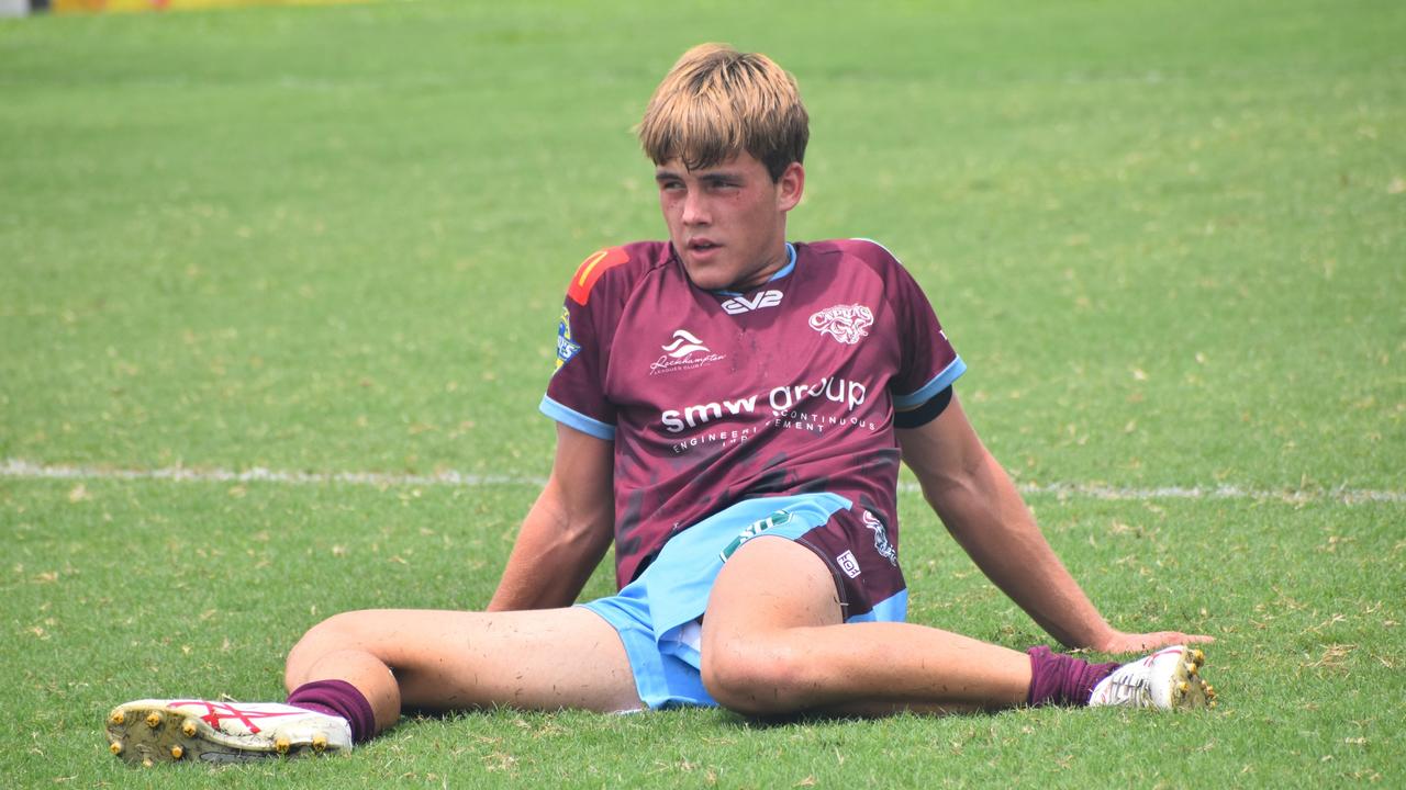 Zac Bateman at the CQ Capras versus Townsville Blackhawks underage games, Browne Park, Rockhampton, on February 17, 2024.