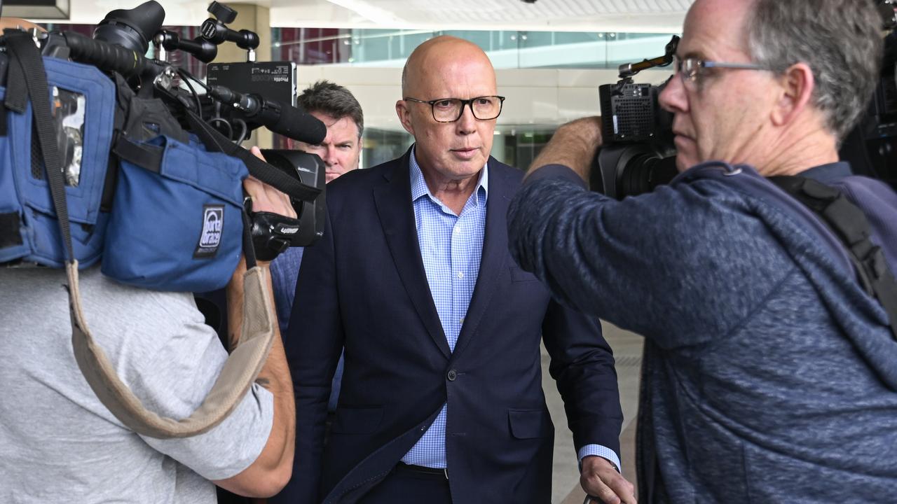 Peter Dutton says he will gracefully decline to comment on the Liberal Party. Picture: NewsWire / Martin Ollman