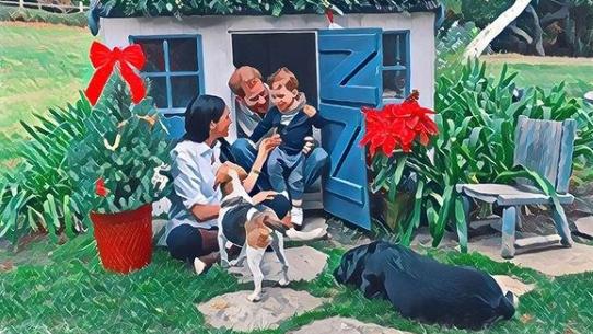 Prince Harry and Meghan Markle’s 2020 Christmas card was an illustration.