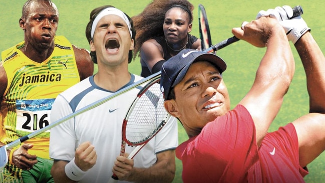 Usain Bolt, Roger Federer, Tiger Woods