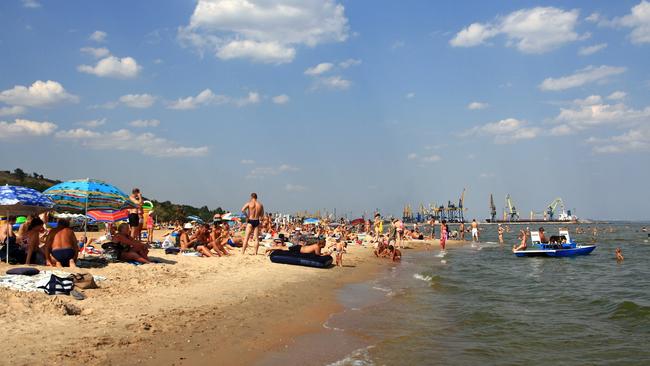 Crowds on the beach in 2014.