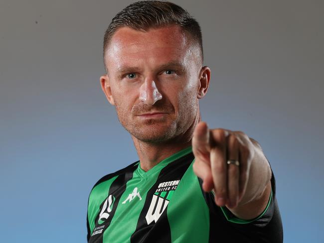 Western United's Besart Berisha  for 8-Page A-League liftout to run on Tuesday Oct 8.   Picture: Michael Klein.