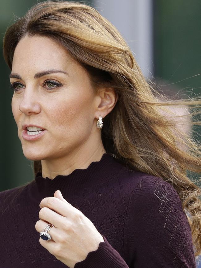 She accessorised with a pair of silver hoop earrings. Picture: AP Photo/Kirsty Wigglesworth