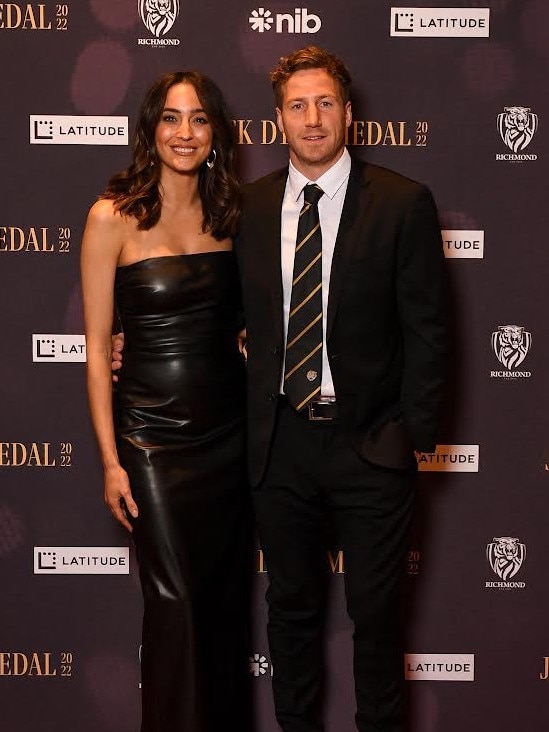 Gelmi and Kane Lambert at Richmond's Jack Dyer Medal at Crown Palladium. Picture: Morgan Hancock