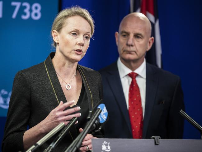 Health Minister Sarah Courtney. Government daily corona update. Picture: RICHARD JUPE