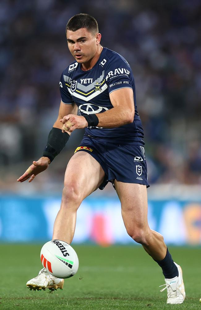 Jake Clifford of the Cowboys in action during the round 27 NRL match between Canterbury Bulldogs and North Queensland Cowboys at Accor Stadium, on September 07, 2024, in Sydney, Australia. (Photo by Mark Nolan/Getty Images)