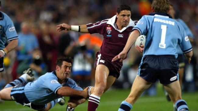 Andrew Johns tackling Robbie O'Davis during State of Origin III, 2002