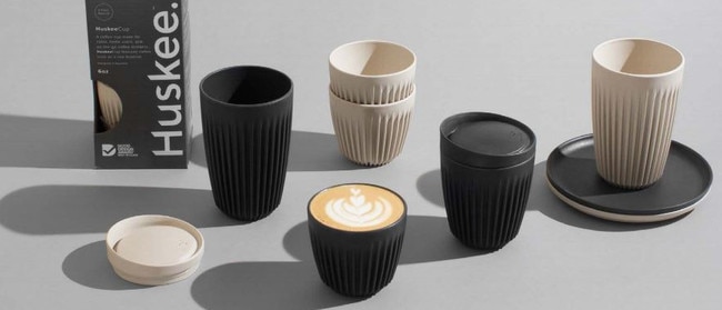 Huskee cups are made from up to 50 per cent coffee husk.