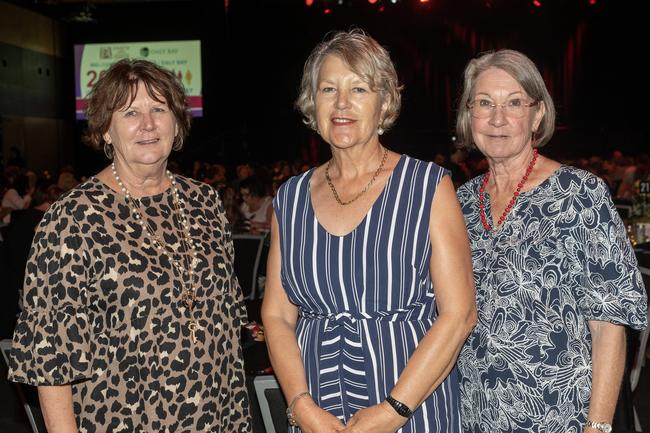 Rosemerry Paidley, Sharon Epharane and Faye Harvison at the Zonta Club of Mackay Inc International Women's Day Luncheon at the MECC Sunday March 5 2023 Picture: Michaela Harlow