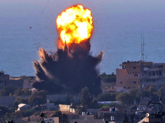 Smoke billows from an explosion following an Israeli air strike in Rafah. Picture: Said Khatib / AFP