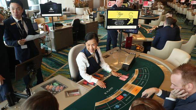 2/2/24:  Media tour of the newly opened casino floor at Crown Casino in Sydney. John Feder/The Australian.