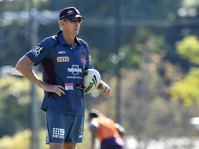 Wayne Bennett watches over a training session with his future at Red Hill firmly in the spotlight.