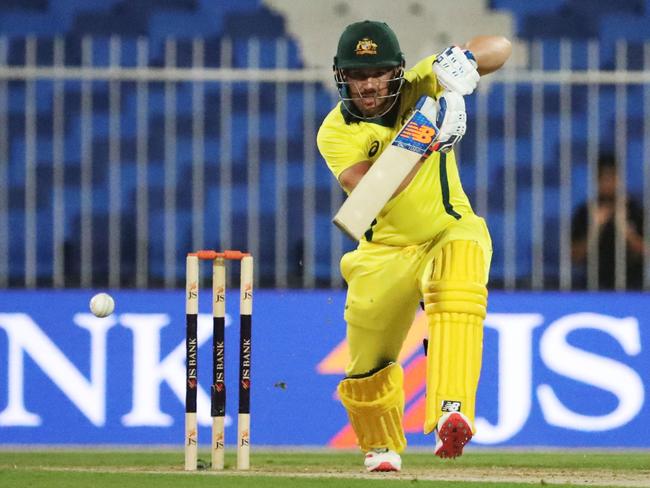 Aaron Finch was dominant in the match against Pakistan. Picture: Karim Sahib/AFP