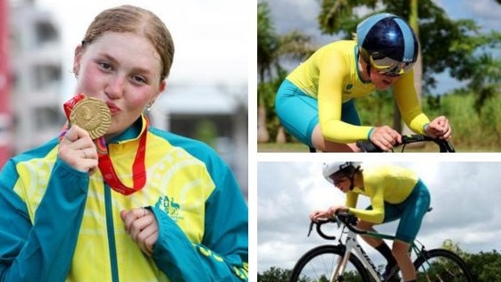 Australian cyclists rode off with a full set of medals on day 1.