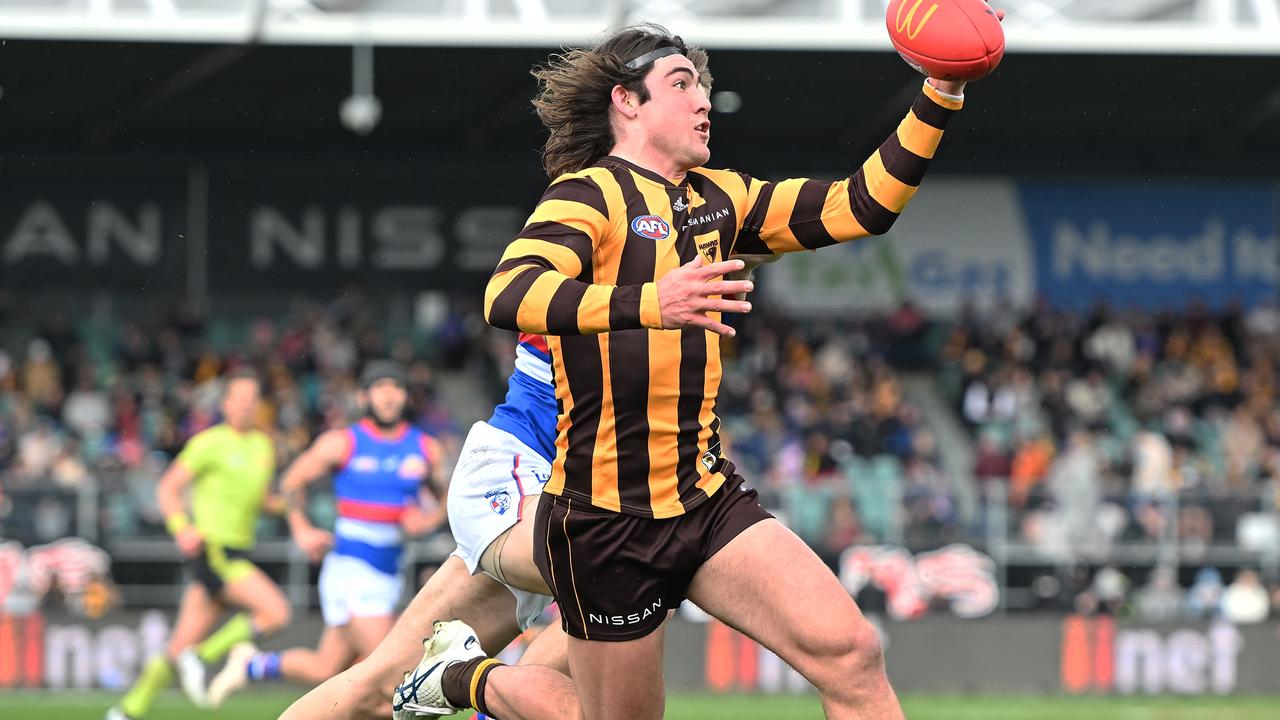 Hawthorn young gun Jai Newcombe. (Photo by Steve Bell/Getty Images)