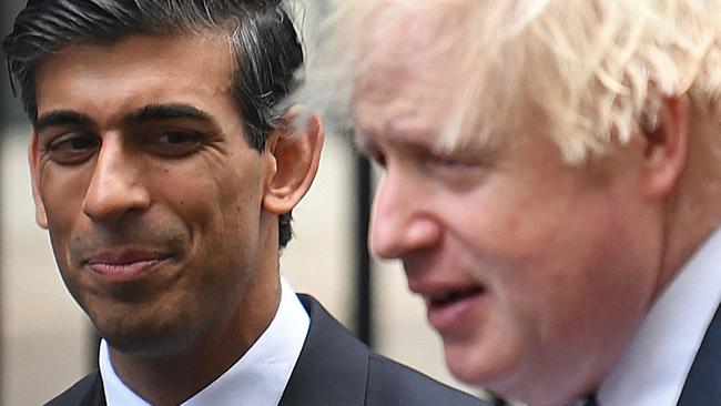 Rishi Sunak, left, is a clear favourite to become the next British prime minister after former PM Boris Johnson withdrew from the race to succeed Liz Truss. Picture: AFP