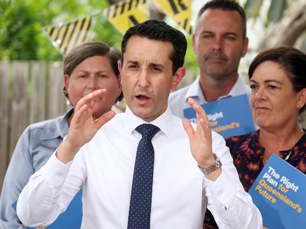 Leader of the Opposition David Crisafulli during a media conference at Townsville Montessori Early Learning Centre. Cranbrook. Picture: Liam Kidston